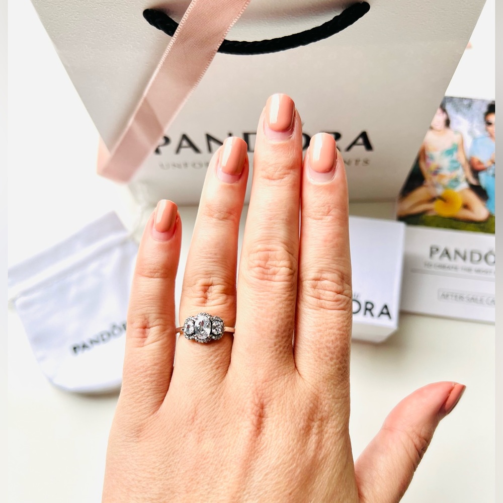 NWT Pandora Three Stone Vintage Ring - Picture 5 of 13